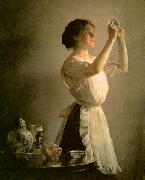 Joseph Decamp The Blue Cup oil painting on canvas